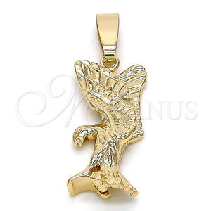 Dije Elegante 5.183.020 Oro Laminado, Diseño de Águila, Diamantado, Tono Dorado