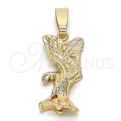 Dije Elegante 5.183.020 Oro Laminado, Diseño de Águila, Diamantado, Tono Dorado