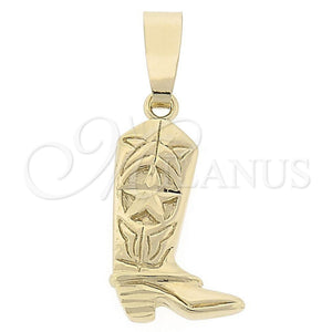 Dije Elegante 5.183.046 Oro Laminado, Diseño de Zapato, Diamantado, Tono Dorado