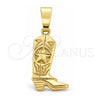 Dije Elegante 5.183.046 Oro Laminado, Diseño de Zapato, Diamantado, Tono Dorado