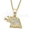Dije Elegante 5.182.008 Oro Laminado, Diseño de Águila, Diamantado, Tono Dorado