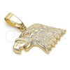 Dije Elegante 5.182.008 Oro Laminado, Diseño de Águila, Diamantado, Tono Dorado