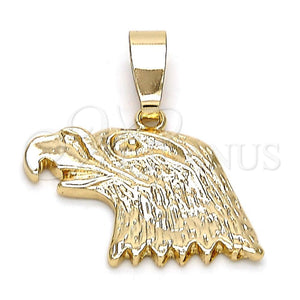 Dije Elegante 5.182.008 Oro Laminado, Diseño de Águila, Diamantado, Tono Dorado