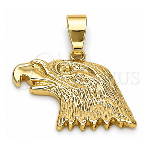 Dije Elegante 5.182.008 Oro Laminado, Diseño de Águila, Diamantado, Tono Dorado