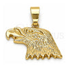 Dije Elegante 5.182.008 Oro Laminado, Diseño de Águila, Diamantado, Tono Dorado