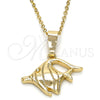 Dije Elegante 5.183.051 Oro Laminado, Diseño de Pescado, Diamantado, Tono Dorado