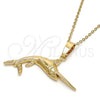 Dije Elegante 5.180.030 Oro Laminado, Diseño de Pescado, Pulido, Tono Dorado