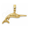Dije Elegante 5.180.030 Oro Laminado, Diseño de Pescado, Pulido, Tono Dorado