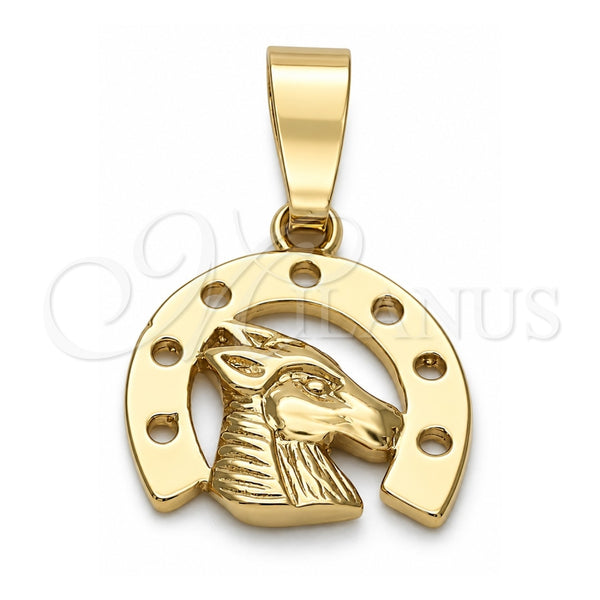 Dije Elegante 5.180.020 Oro Laminado, Diseño de Caballo, Pulido, Tono Dorado