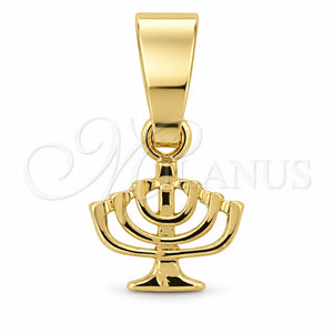 Dije Religioso 5.187.006 Oro Laminado, Diseño de Cruz y Judaica, Diamantado, Tono Dorado