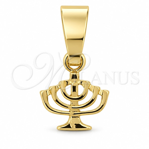Dije Religioso 5.187.006 Oro Laminado, Diseño de Cruz y Judaica, Diamantado, Tono Dorado