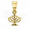 Dije Religioso 5.187.006 Oro Laminado, Diseño de Cruz y Judaica, Diamantado, Tono Dorado