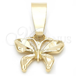 Dije Elegante 5.183.049 Oro Laminado, Diseño de Mariposa, Diamantado, Tono Dorado