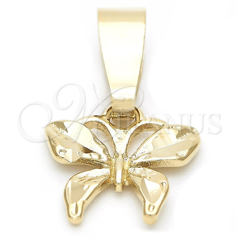 Dije Elegante 5.183.049 Oro Laminado, Diseño de Mariposa, Diamantado, Tono Dorado