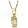 Dije Religioso 5.182.036 Oro Laminado, Diseño de Manos, Diamantado, Tono Dorado