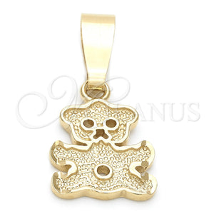 Dije Elegante 5.183.004 Oro Laminado, Diseño de Osito, Diamantado, Tono Dorado