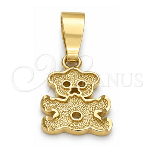 Dije Elegante 5.183.004 Oro Laminado, Diseño de Osito, Diamantado, Tono Dorado
