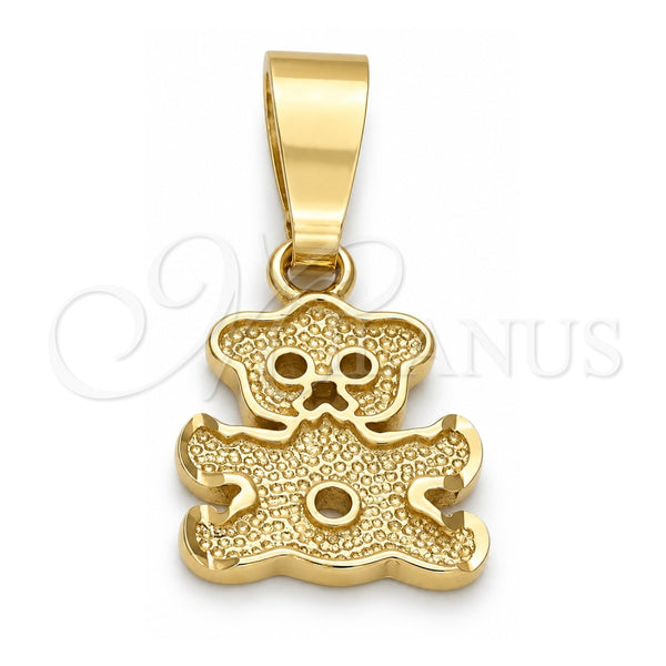 Dije Elegante 5.183.004 Oro Laminado, Diseño de Osito, Diamantado, Tono Dorado