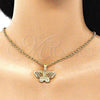 Dije Elegante 5.183.027 Oro Laminado, Diseño de Mariposa, Pulido, Tono Dorado