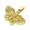Dije Elegante 5.183.027 Oro Laminado, Diseño de Mariposa, Pulido, Tono Dorado