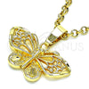 Dije Elegante 5.183.027 Oro Laminado, Diseño de Mariposa, Pulido, Tono Dorado