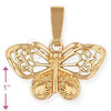 Dije Elegante 5.183.027 Oro Laminado, Diseño de Mariposa, Pulido, Tono Dorado
