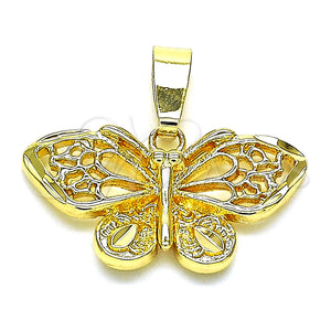 Dije Elegante 5.183.027 Oro Laminado, Diseño de Mariposa, Pulido, Tono Dorado