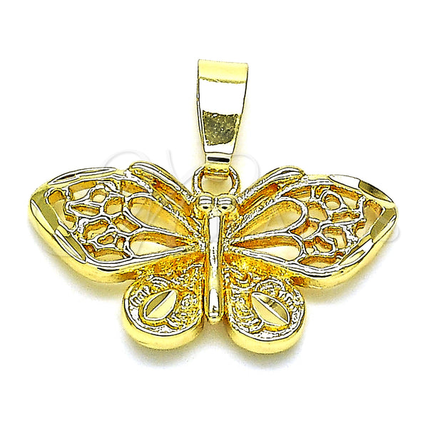 Dije Elegante 5.183.027 Oro Laminado, Diseño de Mariposa, Pulido, Tono Dorado