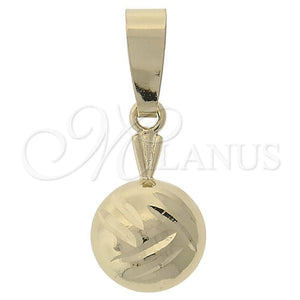Dije Elegante 5.183.012 Oro Laminado, Diseño de Bola, Diamantado, Tono Dorado