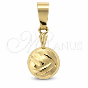 Dije Elegante 5.183.012 Oro Laminado, Diseño de Bola, Diamantado, Tono Dorado