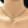 Dije Elegante 5.181.043 Oro Laminado, Diseño de Corazón, Pulido, Tono Dorado