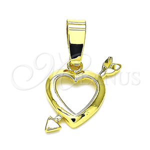 Dije Elegante 5.181.043 Oro Laminado, Diseño de Corazón, Pulido, Tono Dorado