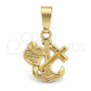 Dije Religioso 5.186.025 Oro Laminado, Diseño de Cruz, Diamantado, Tono Dorado