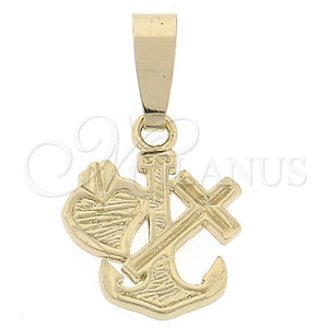 Dije Religioso 5.186.025 Oro Laminado, Diseño de Cruz, Diamantado, Tono Dorado