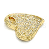 Dije Elegante 5.179.026 Oro Laminado, Diseño de Corazón, Diamantado, Tono Dorado