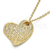 Dije Elegante 5.179.026 Oro Laminado, Diseño de Corazón, Diamantado, Tono Dorado