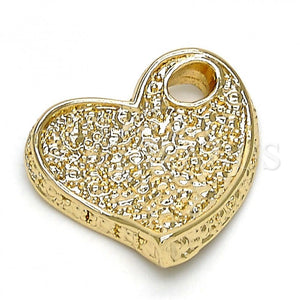 Dije Elegante 5.179.026 Oro Laminado, Diseño de Corazón, Diamantado, Tono Dorado