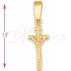 Dije Religioso 5.191.028 Oro Laminado, Diseño de Crucifijo, Diamantado, Tono Dorado