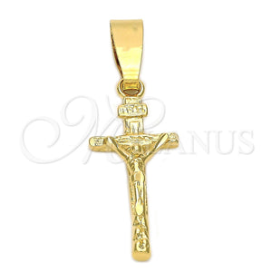 Dije Religioso 5.191.028 Oro Laminado, Diseño de Crucifijo, Diamantado, Tono Dorado
