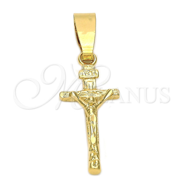 Dije Religioso 5.191.028 Oro Laminado, Diseño de Crucifijo, Diamantado, Tono Dorado