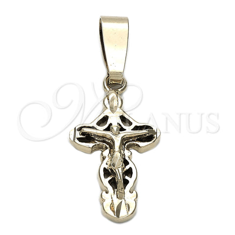 Dije Religioso 5.190.031 Oro Laminado, Diseño de Crucifijo, Pulido, Tono Dorado
