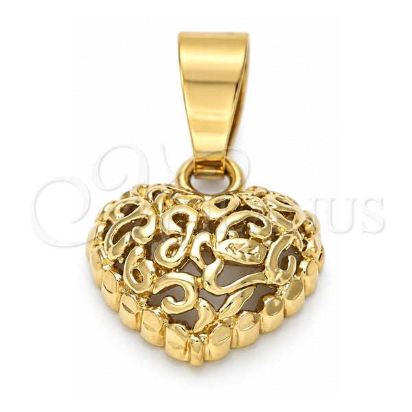 Dije Elegante 5.179.018 Oro Laminado, Diseño de Corazón, Pulido, Tono Dorado