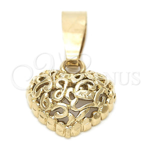 Dije Elegante 5.179.018 Oro Laminado, Diseño de Corazón, Pulido, Tono Dorado