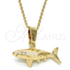 Dije Elegante 5.180.039 Oro Laminado, Diseño de Pescado, Pulido, Tono Dorado