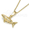 Dije Elegante 5.180.039 Oro Laminado, Diseño de Pescado, Pulido, Tono Dorado