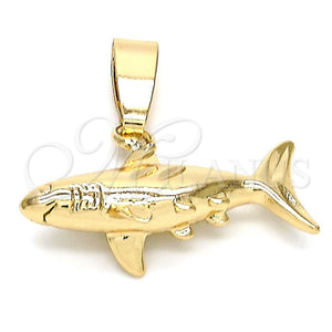Dije Elegante 5.180.039 Oro Laminado, Diseño de Pescado, Pulido, Tono Dorado
