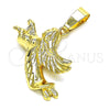 Dije Religioso 5.183.003 Oro Laminado, Diseño de Angel, Pulido, Tono Dorado