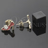 Arete Dormilona 02.64.0209 *PROMO* Oro Laminado, Diseño de Zapato, Esmaltado Naranja, Tono Dorado