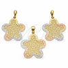 Juego de Arete y Dije de Adulto 5.044.001 Oro Laminado, Diseño de Flor, Pulido, Tres Tonos