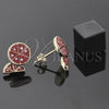 Arete Dormilona 5.126.097 *PROMO* Oro Laminado, Diseño de Sandia, Esmaltado Rojo, Tono Dorado